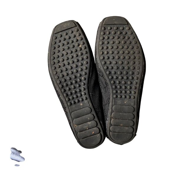 Gucci Black Canvas Leather Loafers Bow with Bees Women's Sz 39 Designer Luxury - Picture 11 of 13
